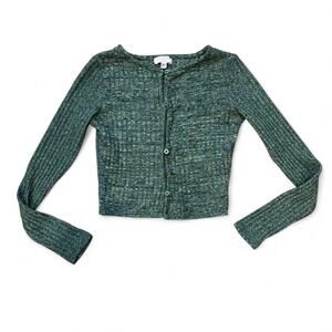 Y2k fairycore boho green and yellow henley cropped top Pull&Bear size Small